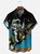 Moisture Wicking Astronaut Dinosaur Chest Pocket Hawaiian Shirt