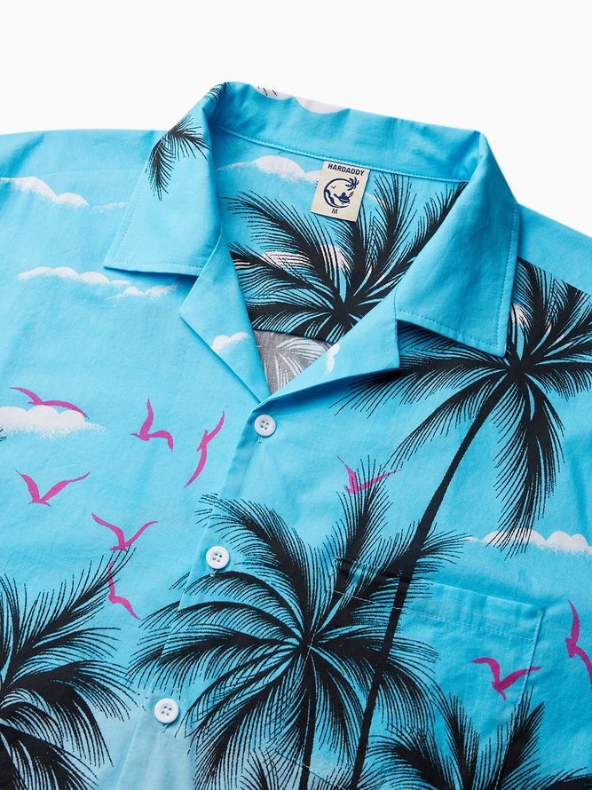 Hardaddy® Cotton Coconut Tree Aloha Shirt