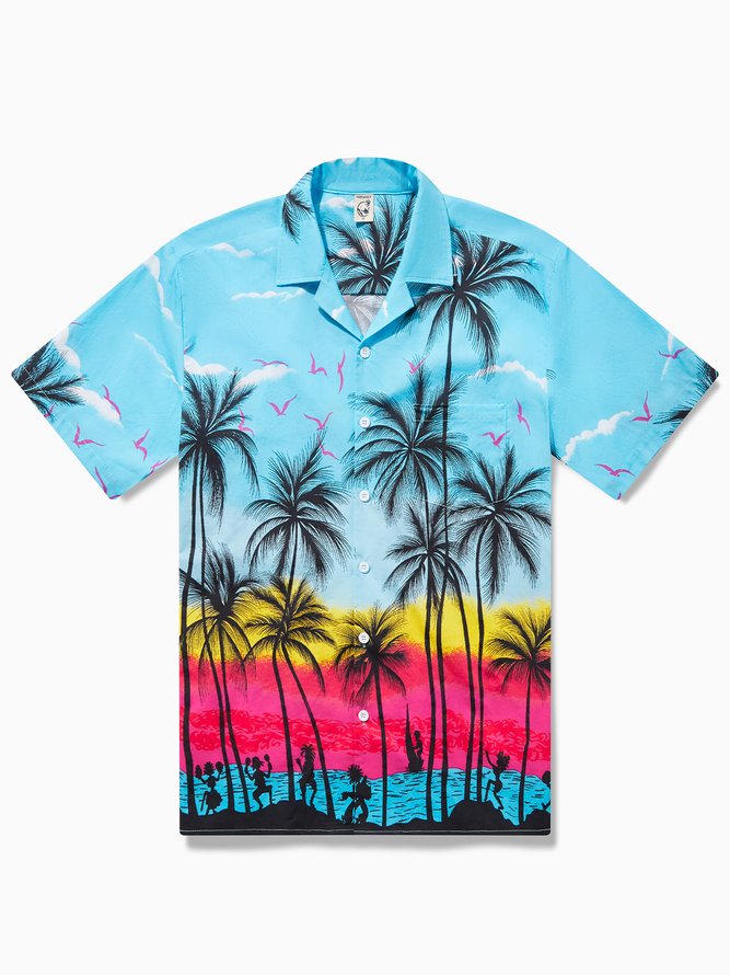 Hardaddy® Cotton Coconut Tree Aloha Shirt