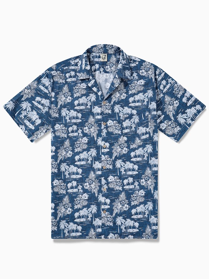 Hardaddy® Cotton Coconut Tree Aloha Shirt