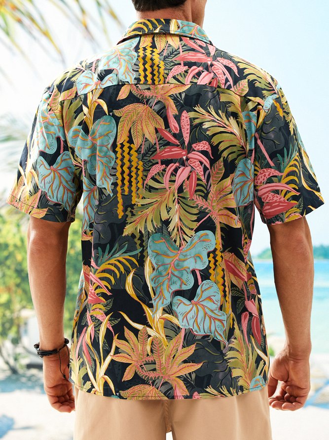 Hardaddy® Cotton Tropical Plants Aloha Shirt