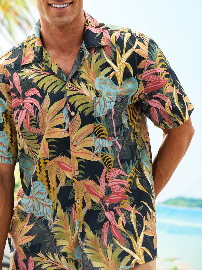 Hardaddy® Cotton Tropical Plants Aloha Shirt