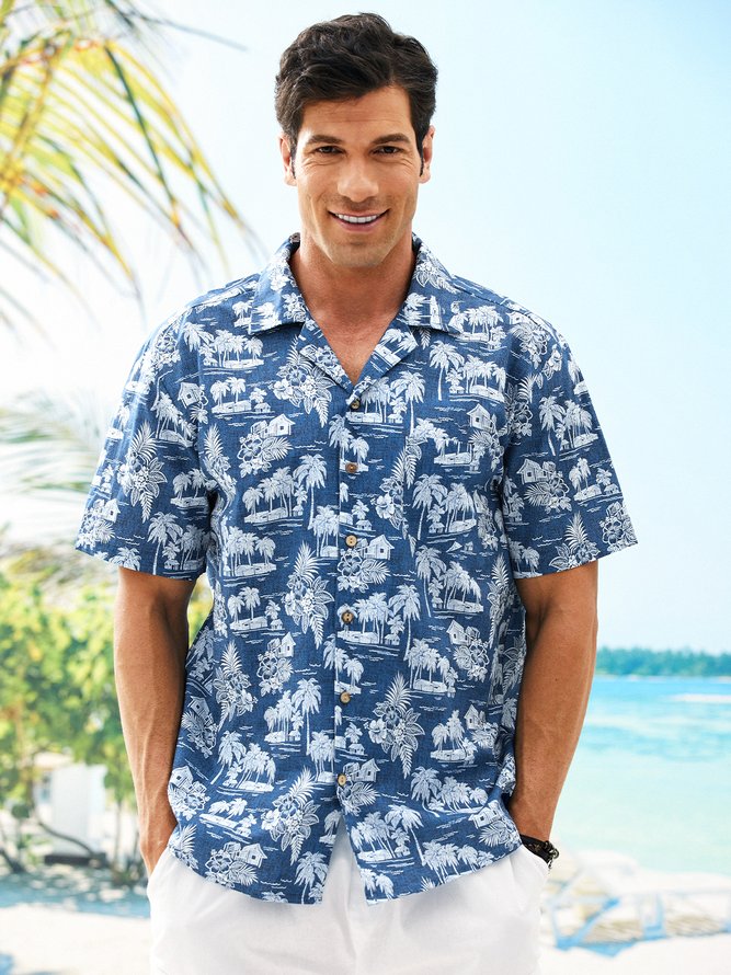 Hardaddy® Cotton Coconut Tree Aloha Shirt