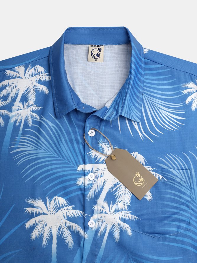 Hardaddy Coconut Tree Chest Pocket Short Sleeve Resort Shirt