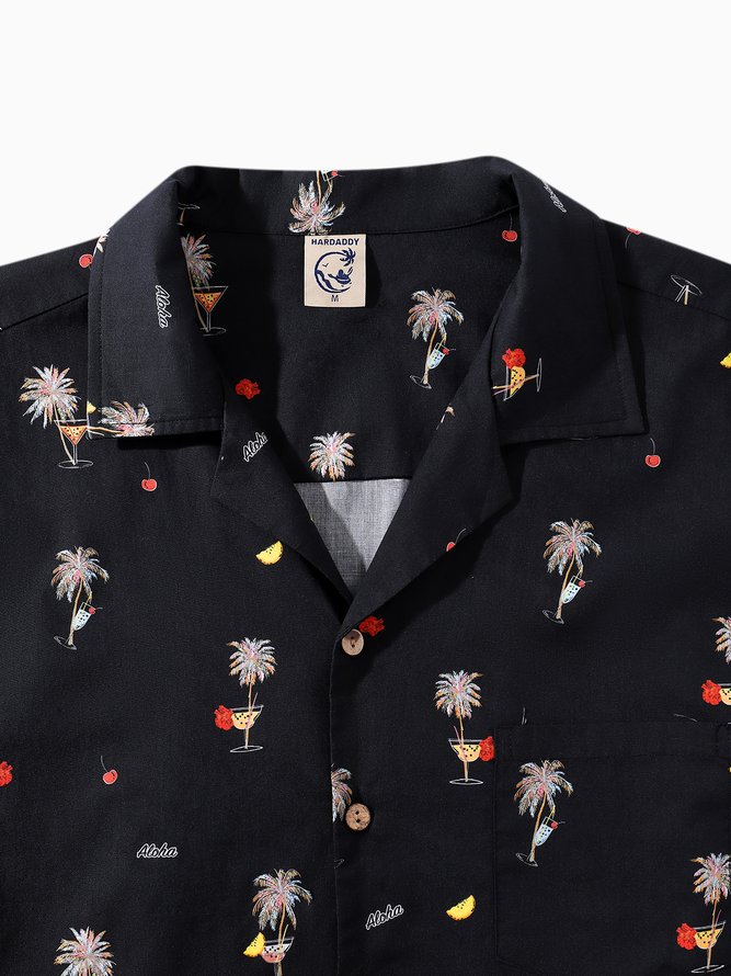 Hardaddy® Cotton Coconut Tree Chest Pocket Resort Shirt