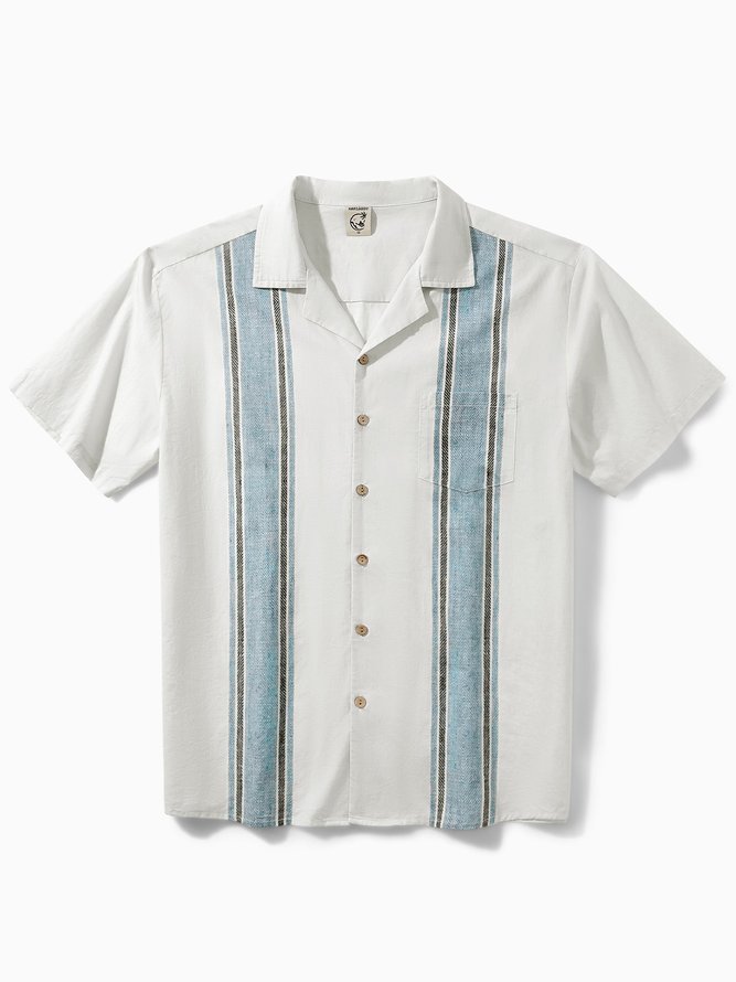 Hardaddy® Cotton Striped Chest Pocket Bowling Shirt