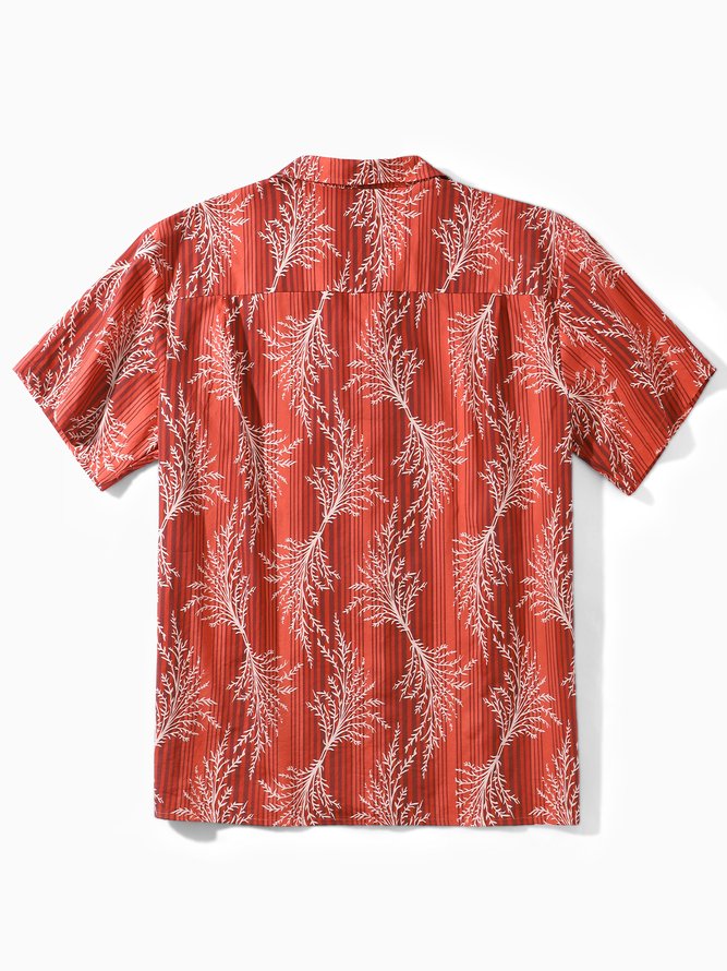 Hardaddy® Cotton Leaves Chest Pocket Aloha Shirt