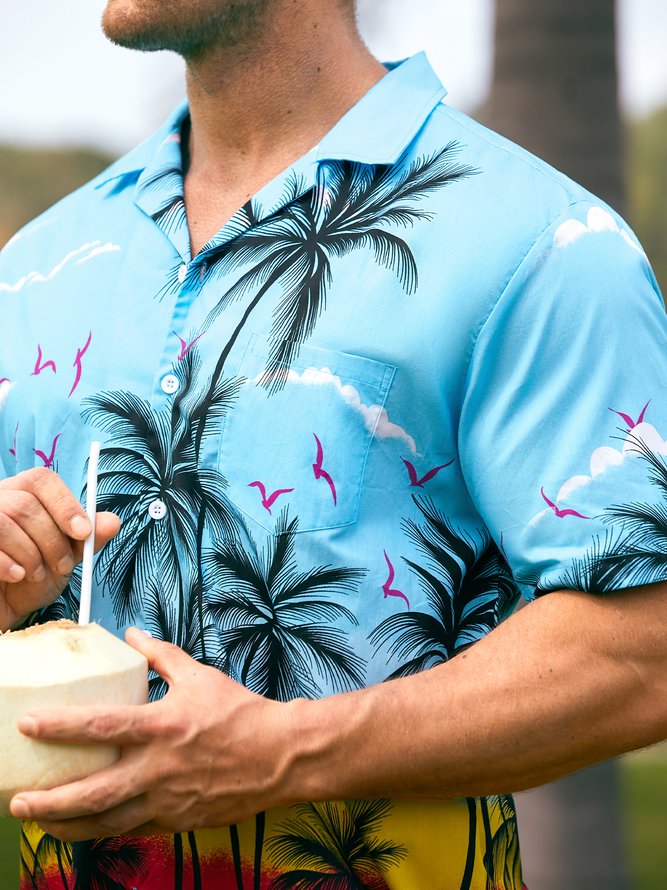 Hardaddy® Cotton Coconut Tree Aloha Shirt