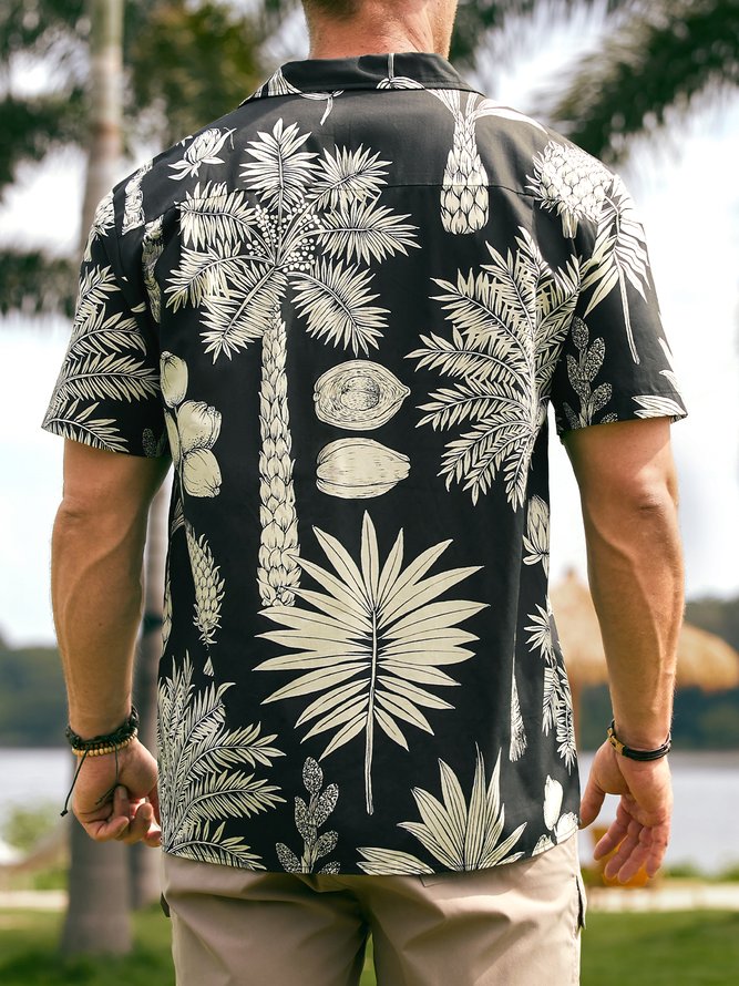 Hardaddy® Cotton Palm Tree Aloha Shirt