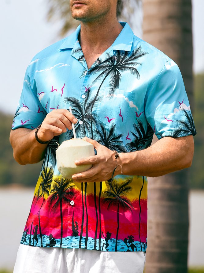 Hardaddy® Cotton Coconut Tree Aloha Shirt