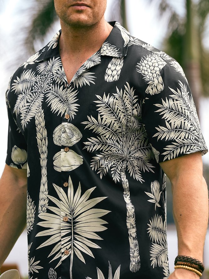 Hardaddy® Cotton Palm Tree Aloha Shirt