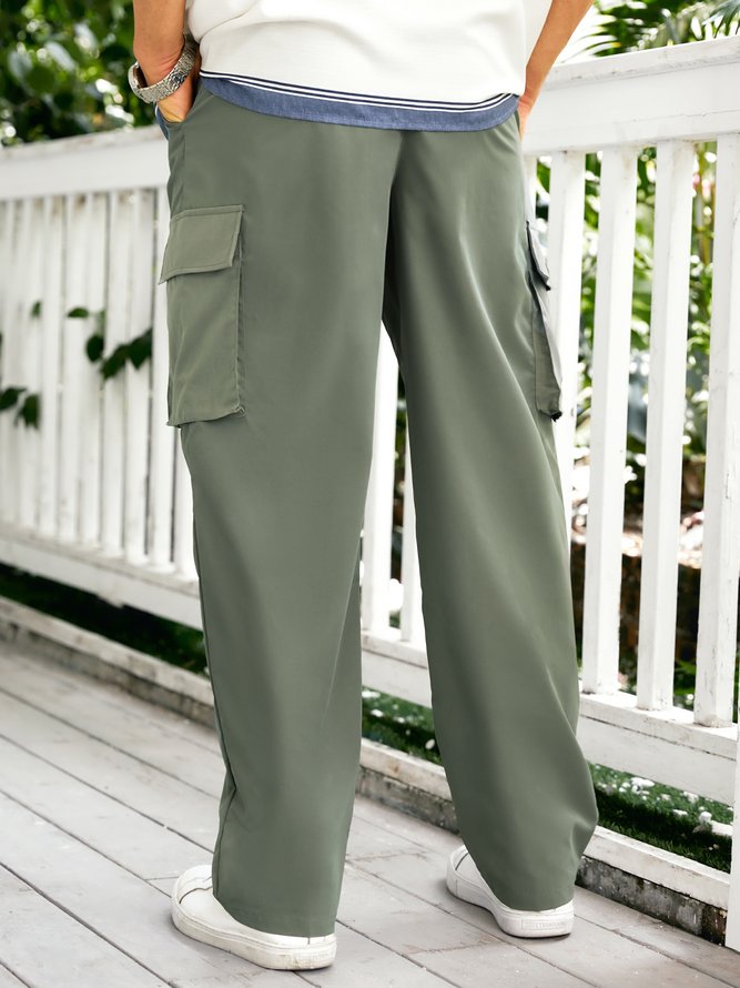 Cotton and linen style american-style based comfortable leisure trousers