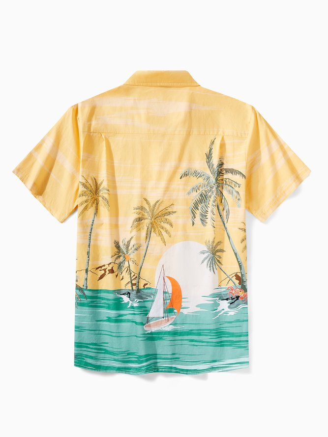 Hardaddy® Cotton Coconut Tree Aloha Shirt