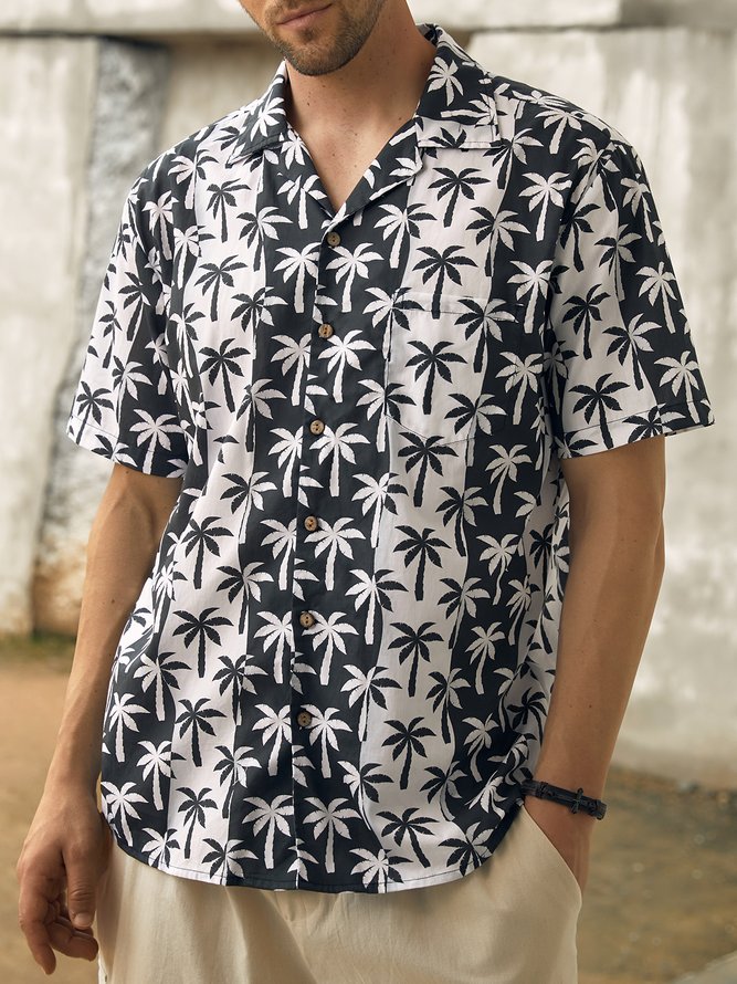 Hardaddy® Cotton Palm Tree Aloha Shirt