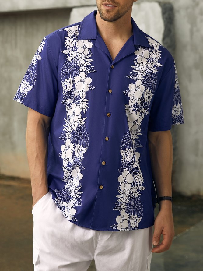 Hardaddy® Cotton Floral Guayabera Shirt