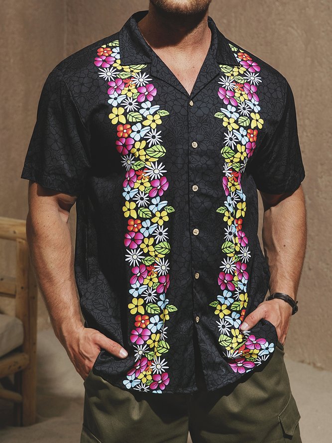 Hardaddy® Cotton Floral Guayabera Shirt