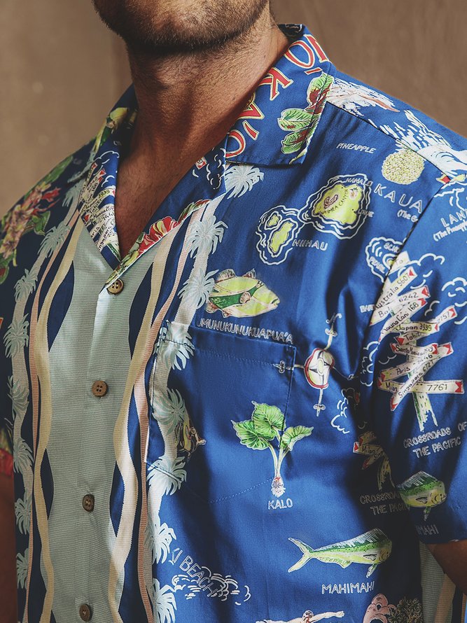 Hardaddy®Cotton Tropical Chest Pocket Short Sleeve Resort Shirt