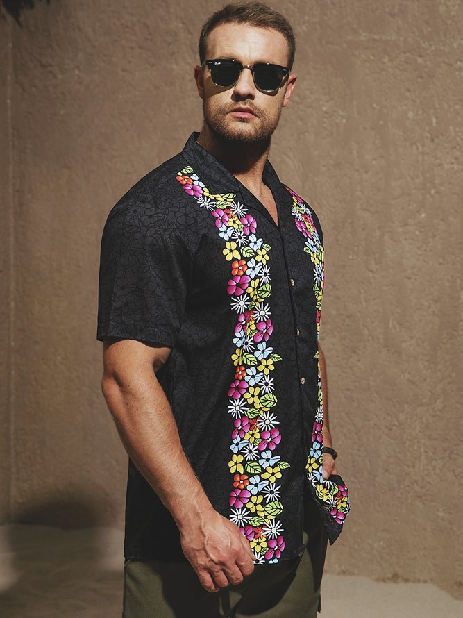 Hardaddy® Cotton Floral Guayabera Shirt