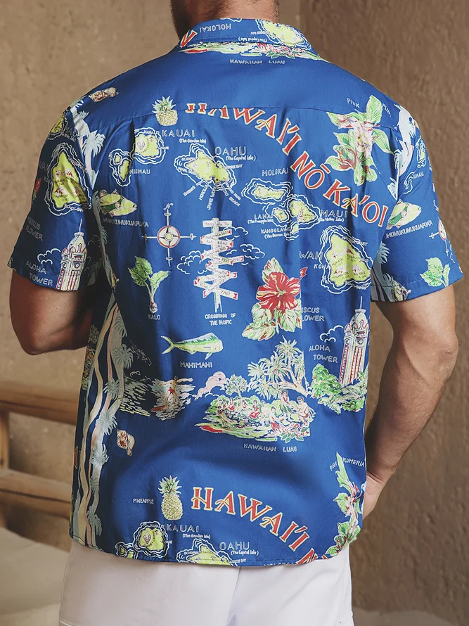 Hardaddy®Cotton Tropical Chest Pocket Short Sleeve Resort Shirt