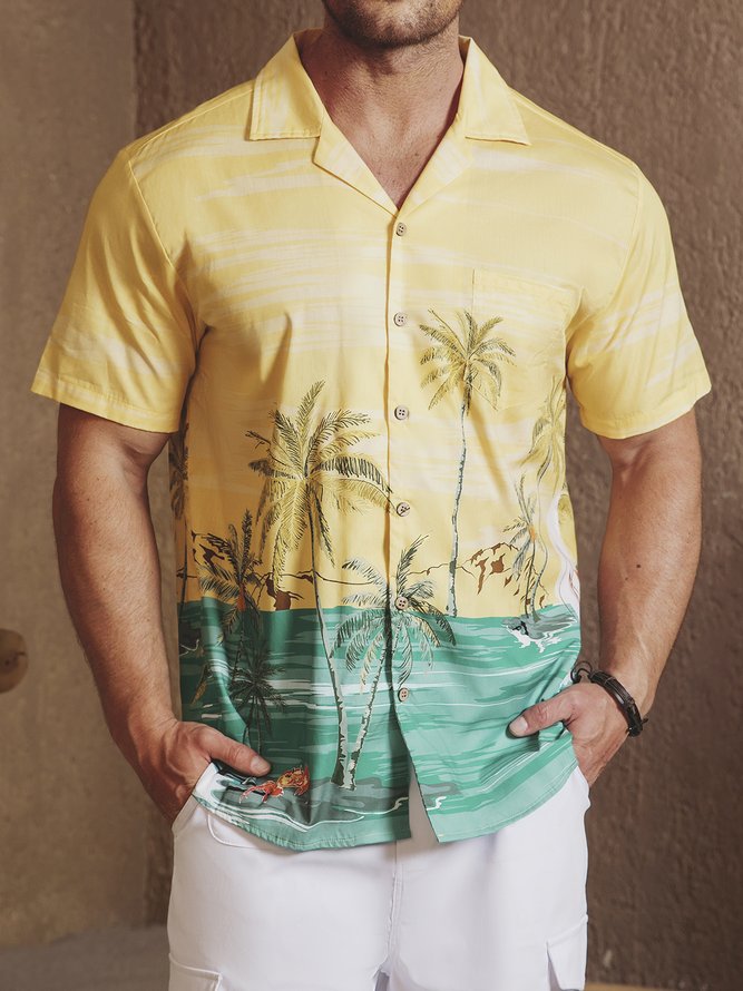 Hardaddy® Cotton Coconut Tree Aloha Shirt