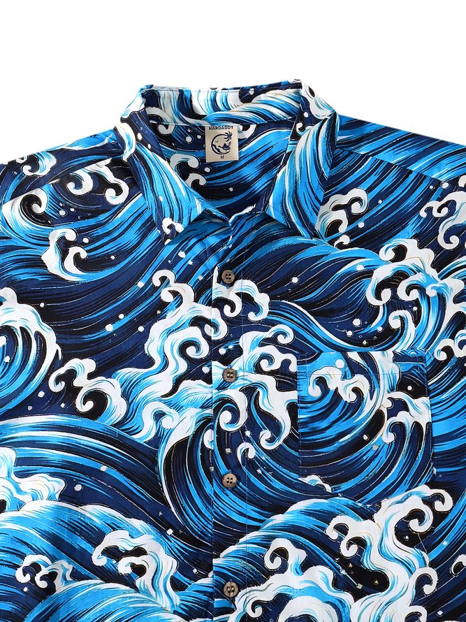 Hardaddy® Cotton Ukiyoe Wave Hawaiian Shirt