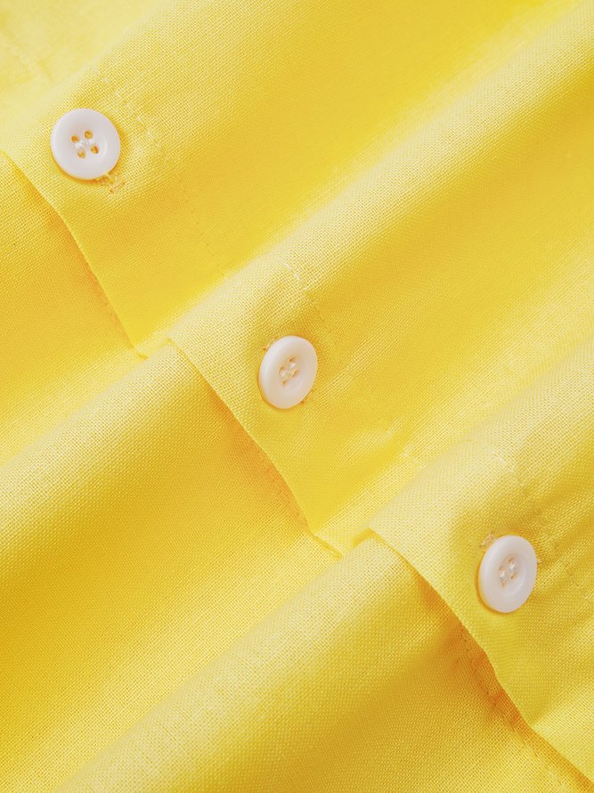 Hardaddy Cotton Plain Long Sleeve Casual Shirt