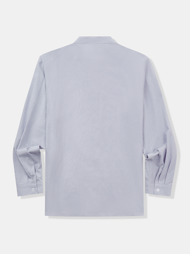 Plain Cotton Long Sleeve Casual Shirt