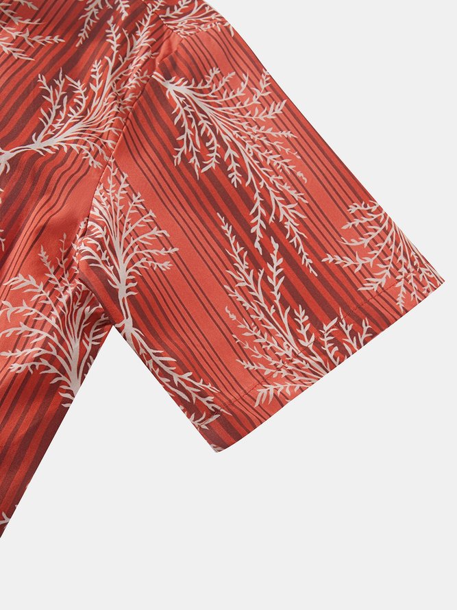 Hardaddy® Cotton Leaves Chest Pocket Aloha Shirt