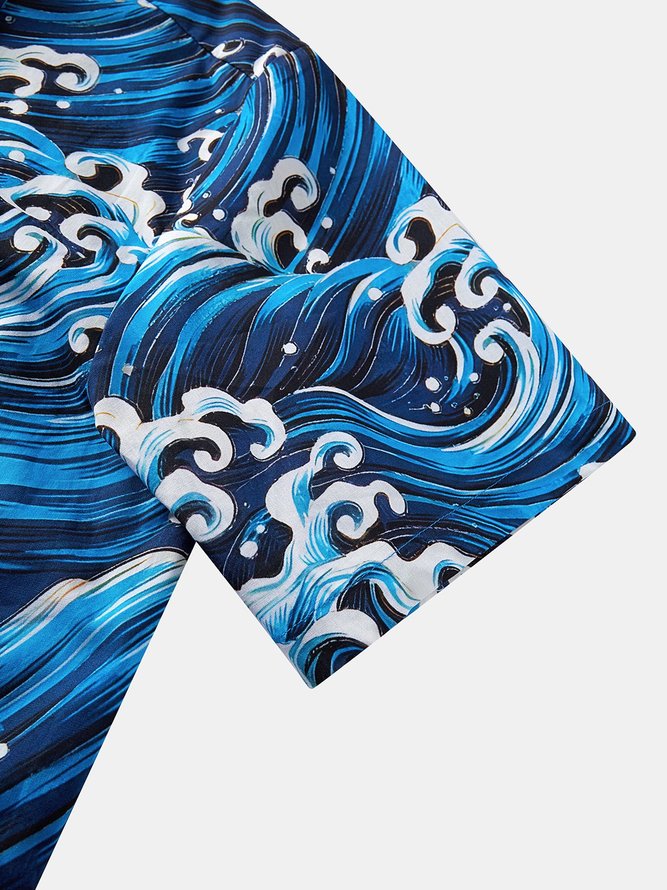 Hardaddy® Cotton Ukiyoe Wave Hawaiian Shirt
