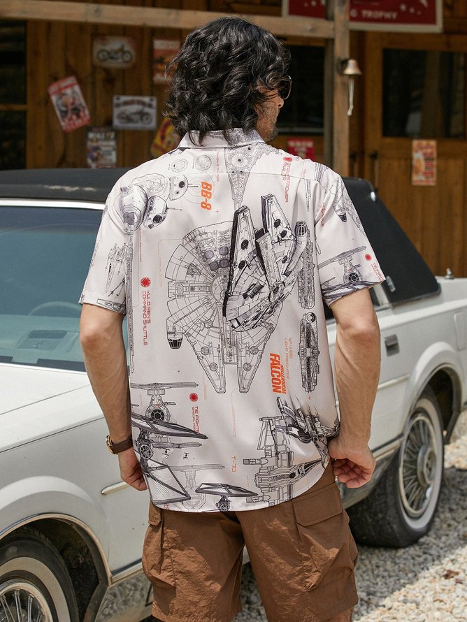 Hardaddy Flying Machine Chest Pocket Short Sleeve Hawaiian Shirt