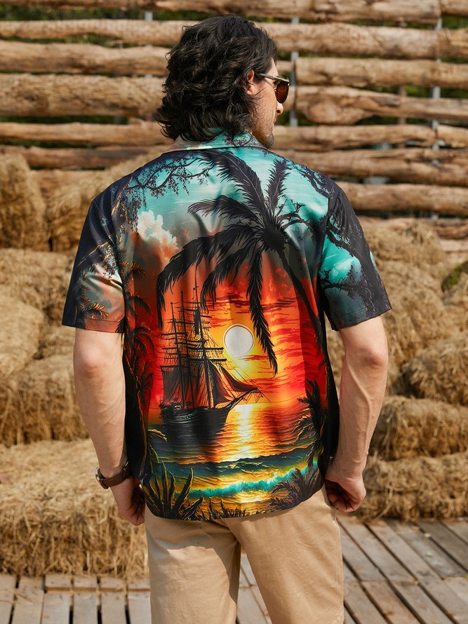 Hardaddy Coconut Tree Short Sleeve Hawaiian Shirt