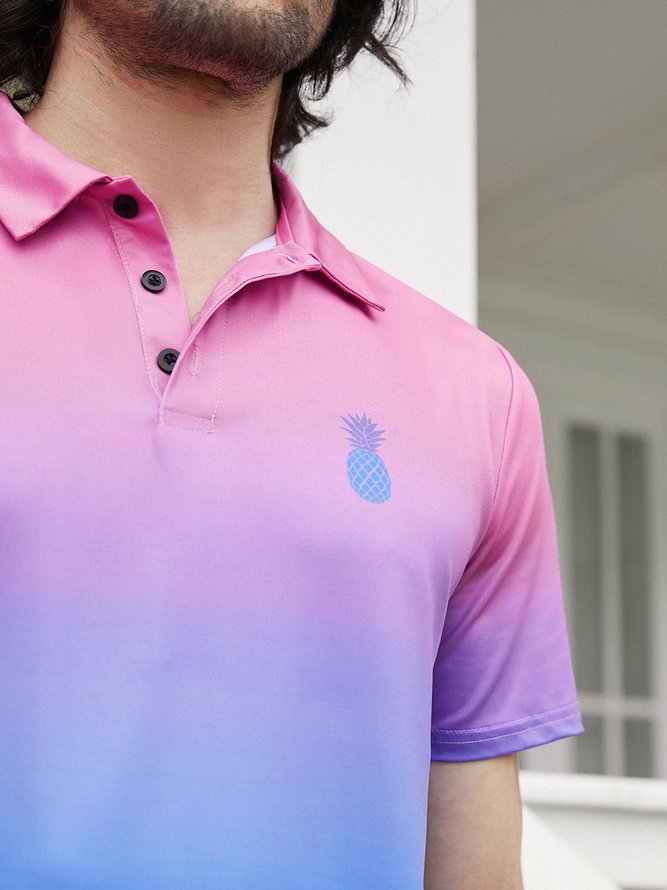 Hardaddy Moisture-wicking Ombre Pineapple Golf Polo Shirt