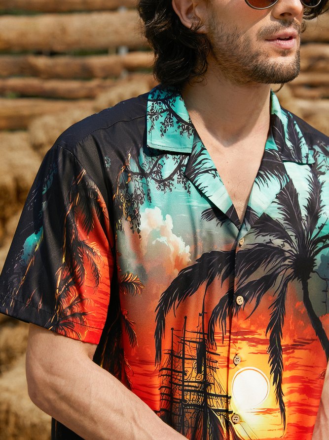 Hardaddy Coconut Tree Short Sleeve Hawaiian Shirt