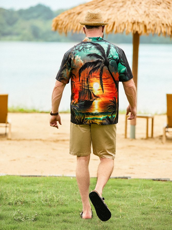 Hardaddy Coconut Tree Short Sleeve Hawaiian Shirt