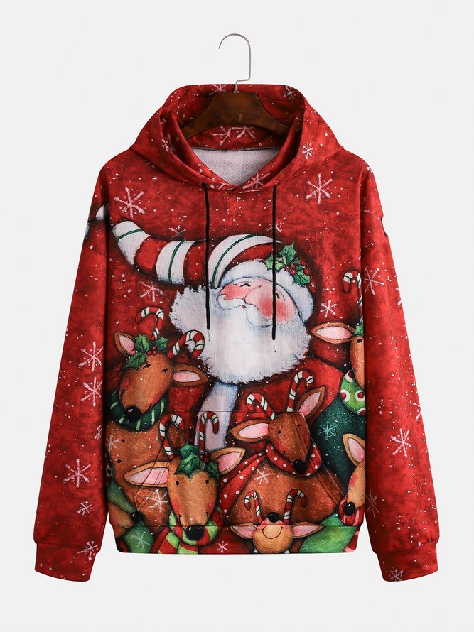 Men's Christmas Graphic Print Hoodie