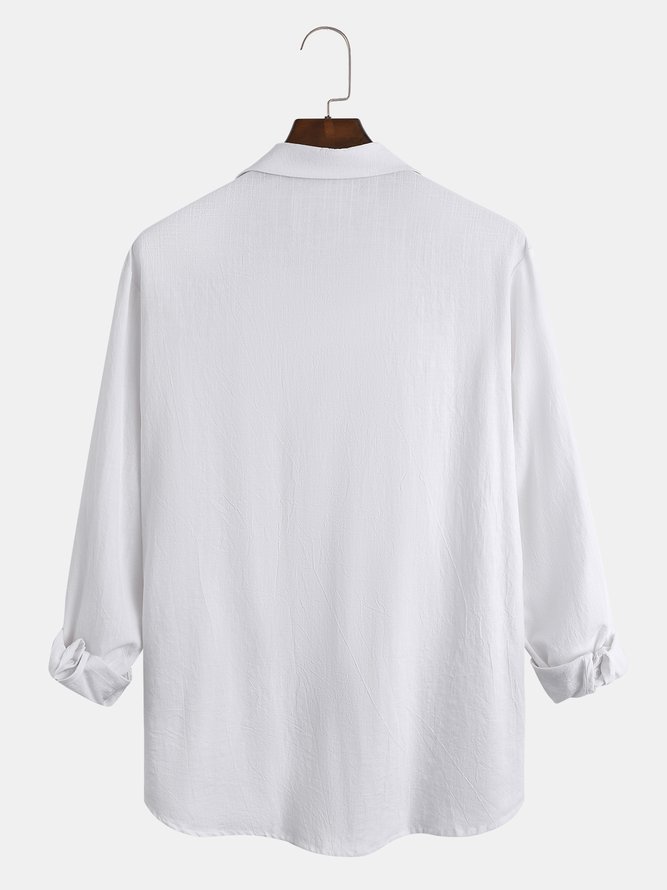 Men's Cotton Linen Long Sleeve Shirt