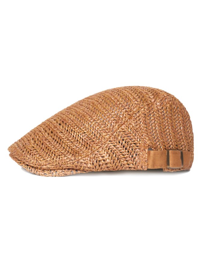Men's Breathable Shade Spring Summer Braided Casual Beret