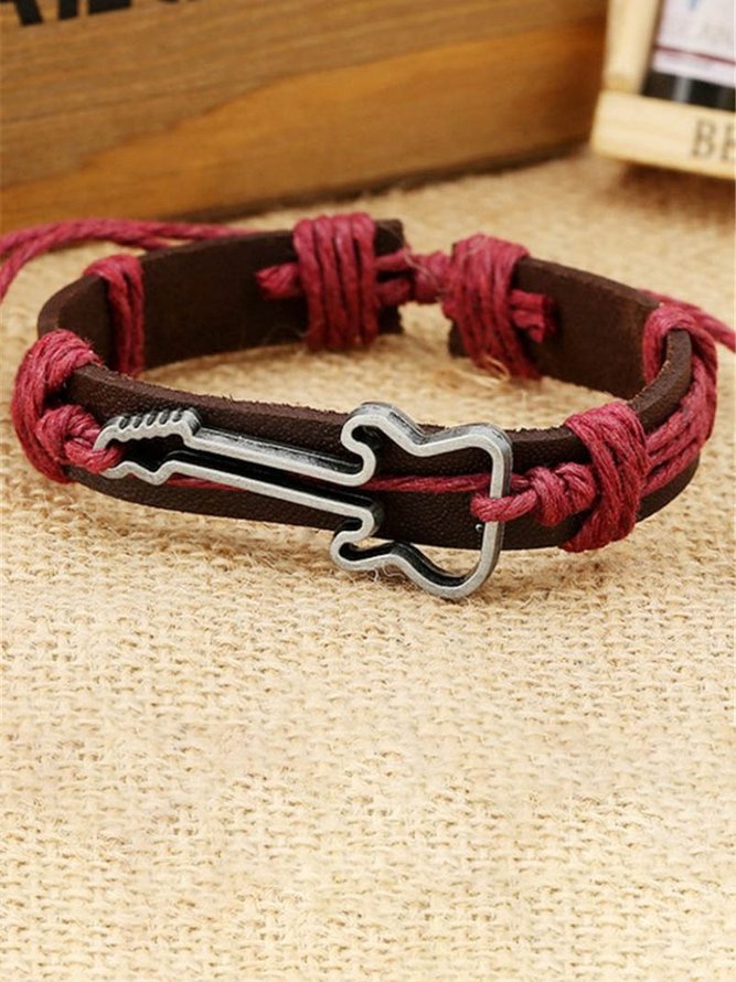 Hardaddy Men's Vacation Guitar Jewelry Accessories Leather Bracelet