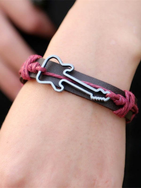 Hardaddy Men's Vacation Guitar Jewelry Accessories Leather Bracelet