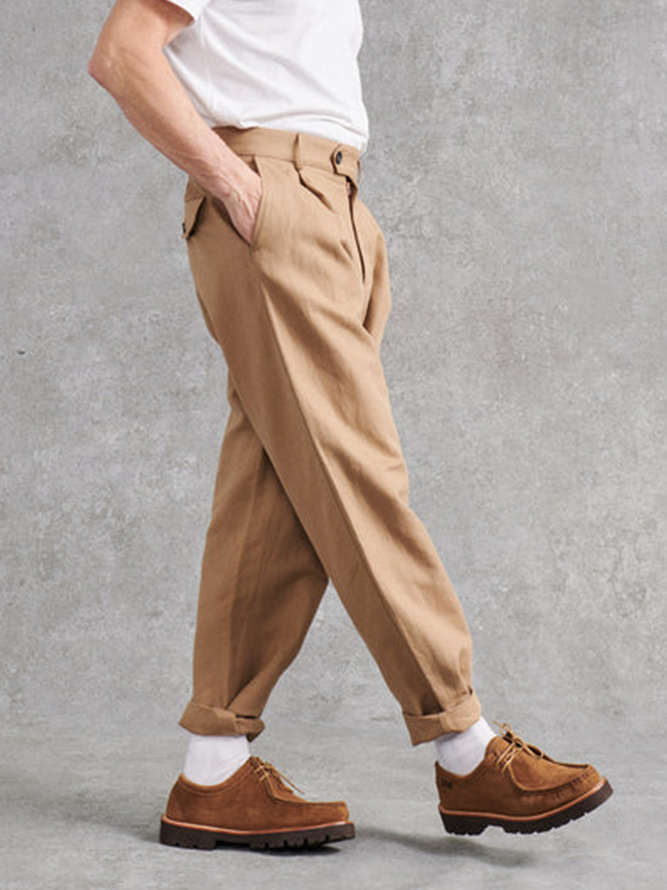 Cotton and linen style american-style based comfortable leisure trousers