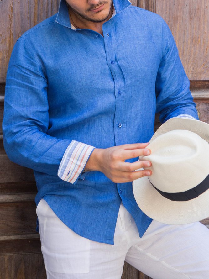 Striped Panel Long Sleeve Shirt