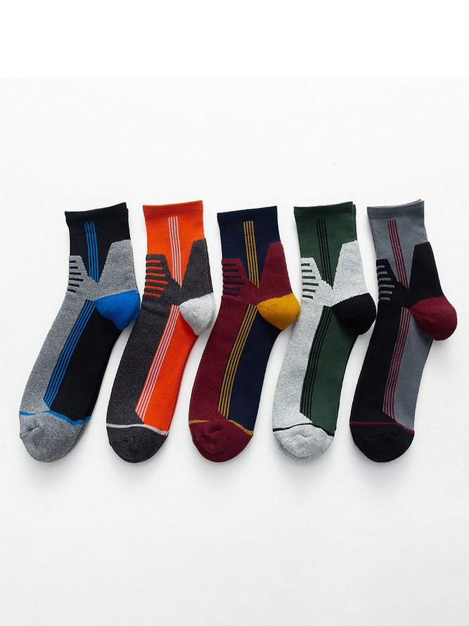 Hardaddy Casual Striped Pattern Socks Tall Socks High Stretch Comfort