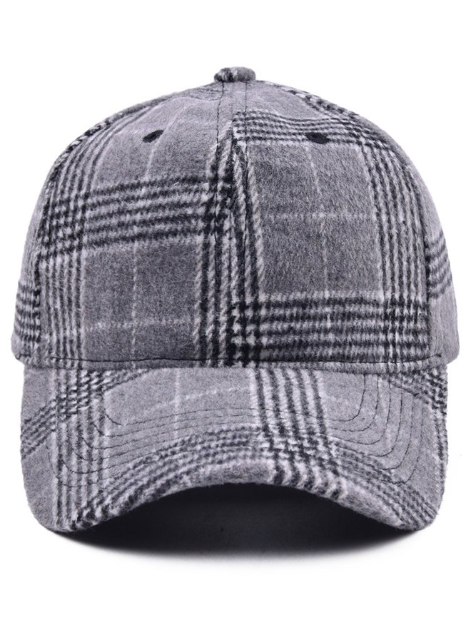 Hardaddy Christmas Contrasting Plaid Cap Baseball Cap Holiday Party Matching