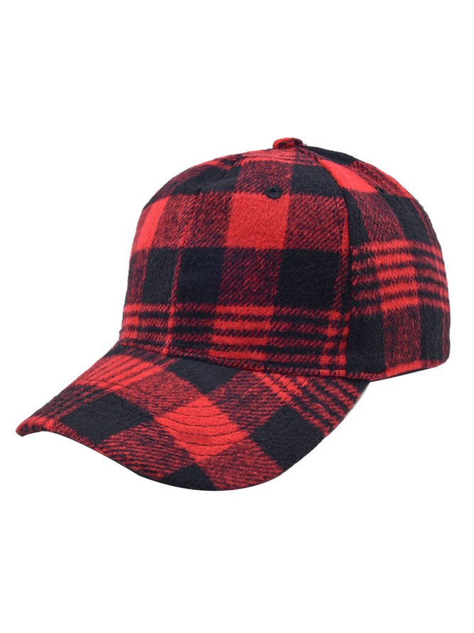 Hardaddy Christmas Contrasting Plaid Cap Baseball Cap Holiday Party Matching