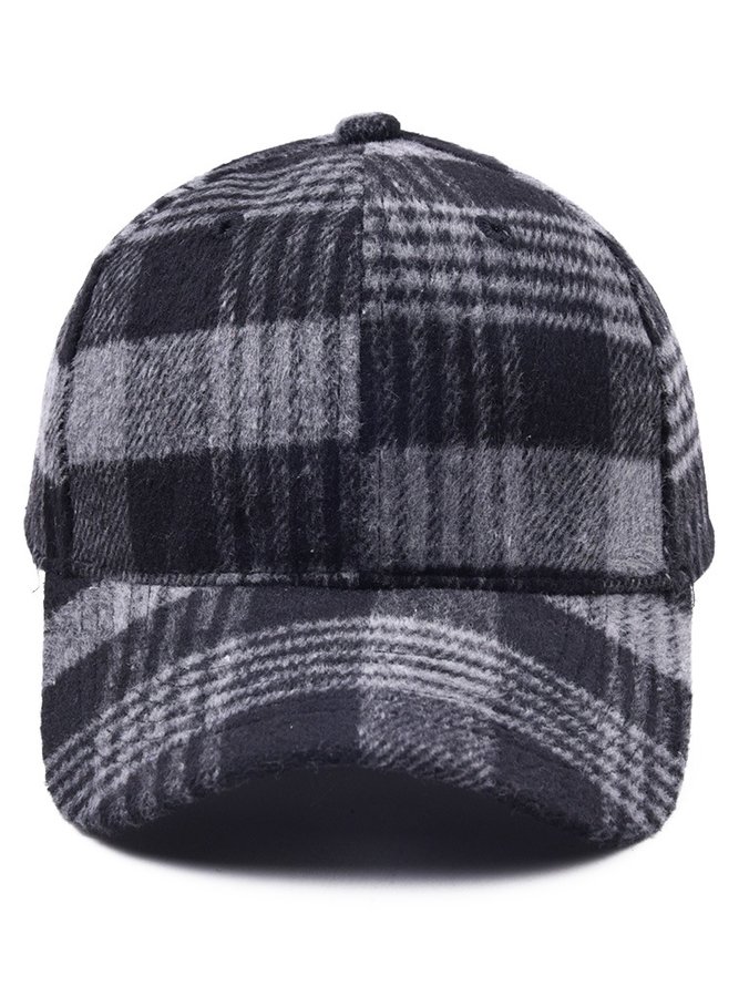 Hardaddy Christmas Contrasting Plaid Cap Baseball Cap Holiday Party Matching