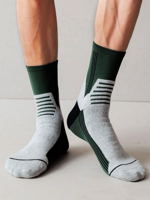 Hardaddy Casual Striped Pattern Socks Tall Socks High Stretch Comfort