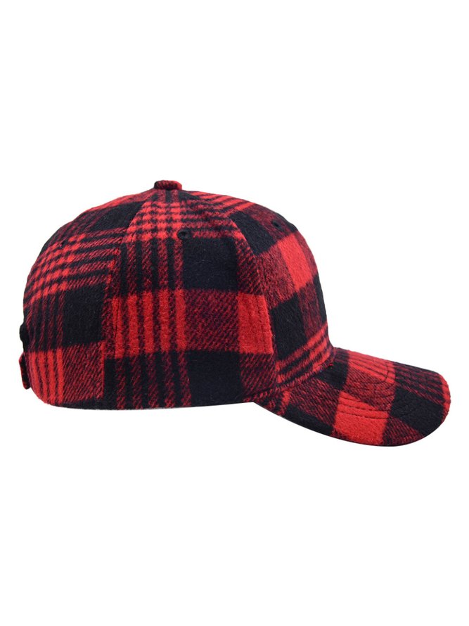 Hardaddy Christmas Contrasting Plaid Cap Baseball Cap Holiday Party Matching