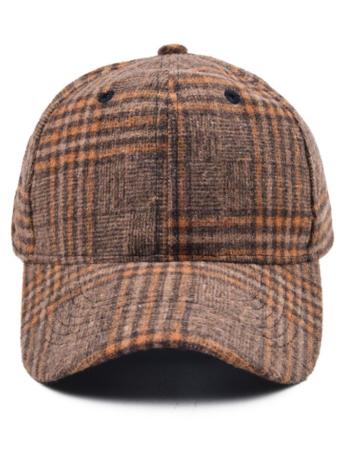 Hardaddy Christmas Contrasting Plaid Cap Baseball Cap Holiday Party Matching