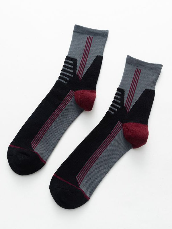 Hardaddy Casual Striped Pattern Socks Tall Socks High Stretch Comfort