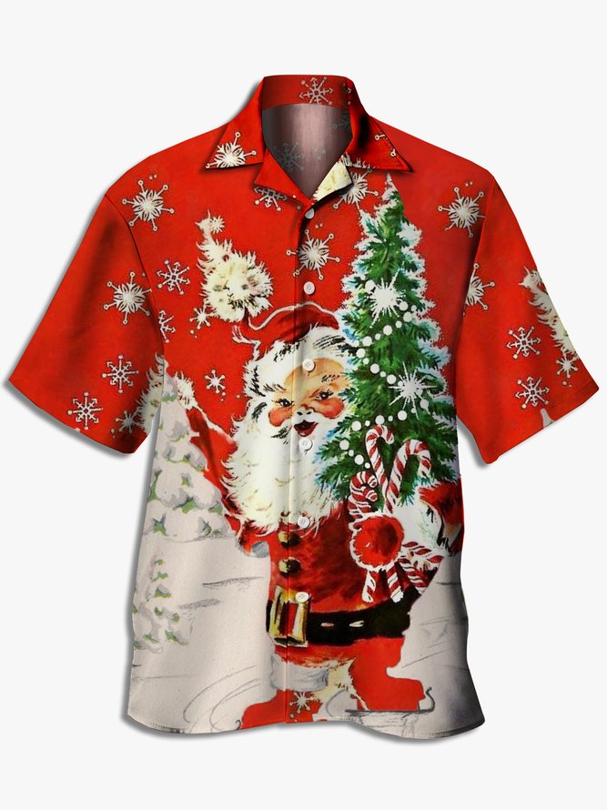 Christmas Gnomes Short Sleeve Camp Shirt